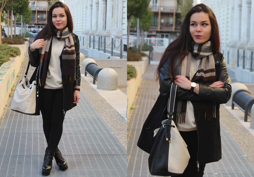 Outfit beige e nero, fashion blogger Bari