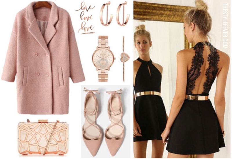 Little black dress, accessori oro rosa, wishlist di San Valentino