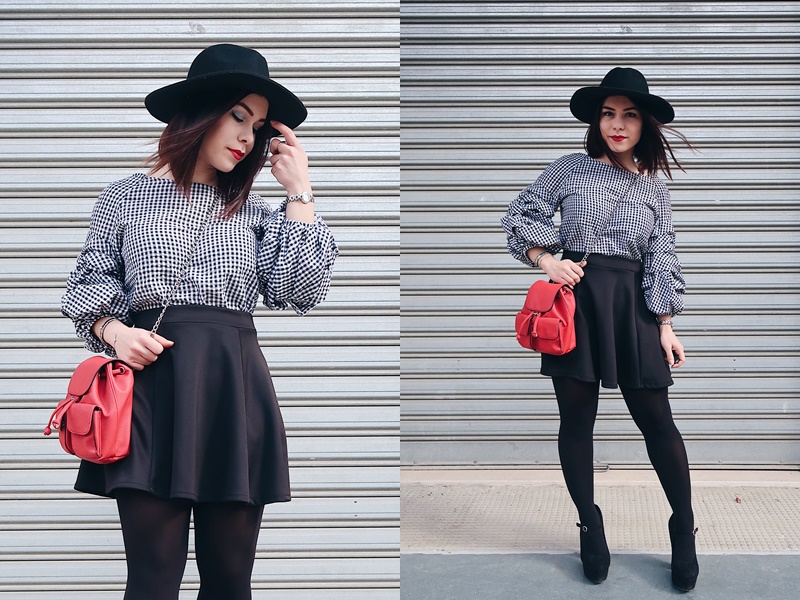 Outfit romantico con camicia vichy, fashion blogger Bari, Mina Masotina