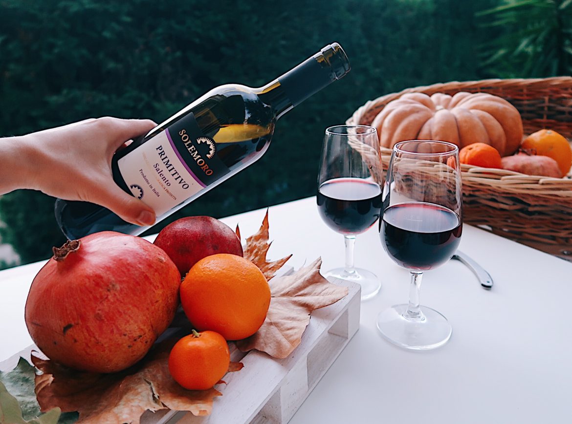 I colori dell'autunno in Puglia, vino primitivo Salento IGT Solemoro